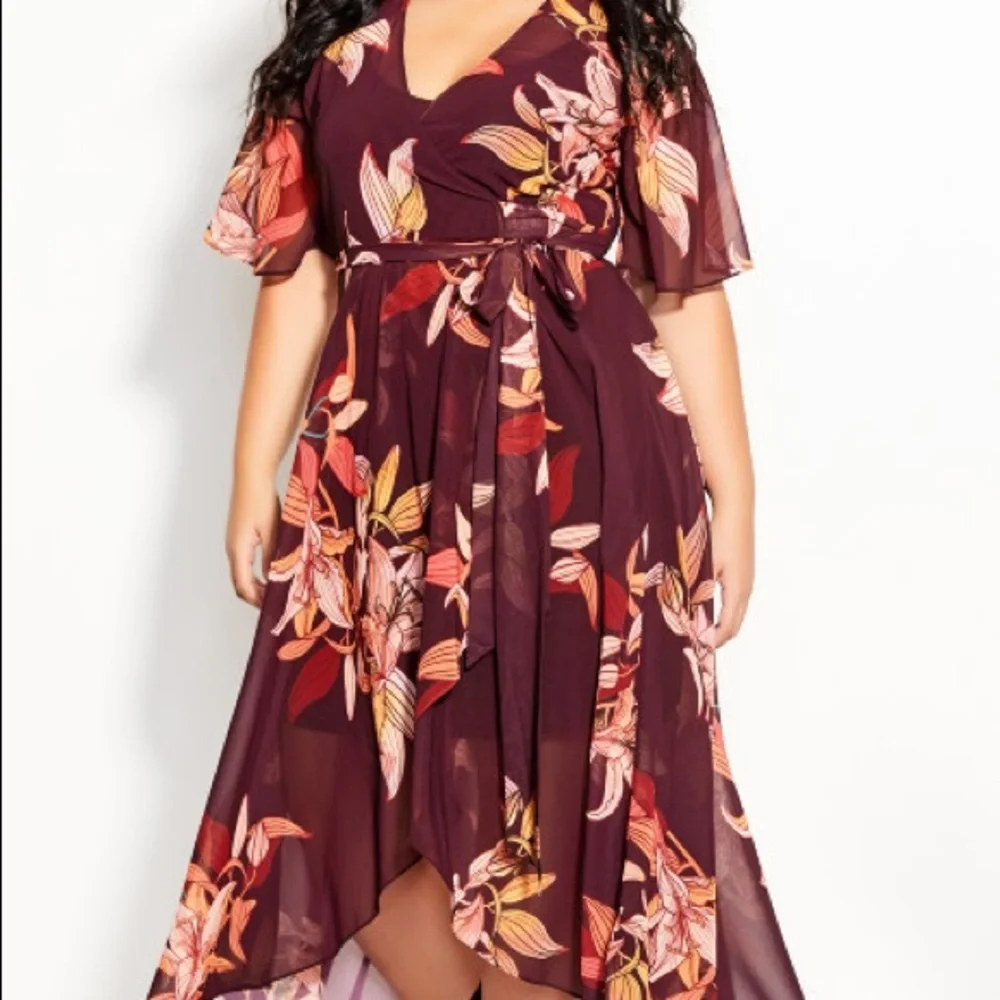 chinese dress ladies City Chic Women's Plus Size Maxi Flirty Tier PRT at Amazon Women's Clothing  store main image 1